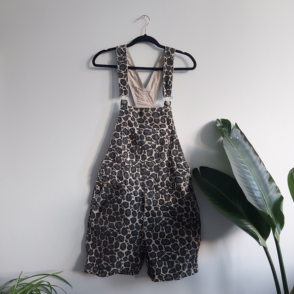 ASOS Pants - ASOS cotton leopard print short overalls